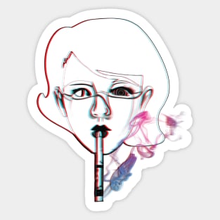 Manic Cyborg Dream Girl Sticker